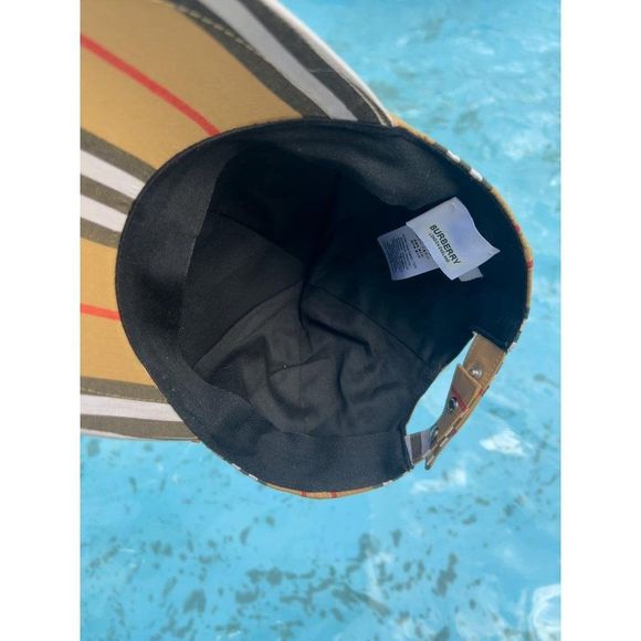 SOLD Burberry London Women's Beige Nova Check & TB Logo Baseball Cap Size M - Picture 7 of 13